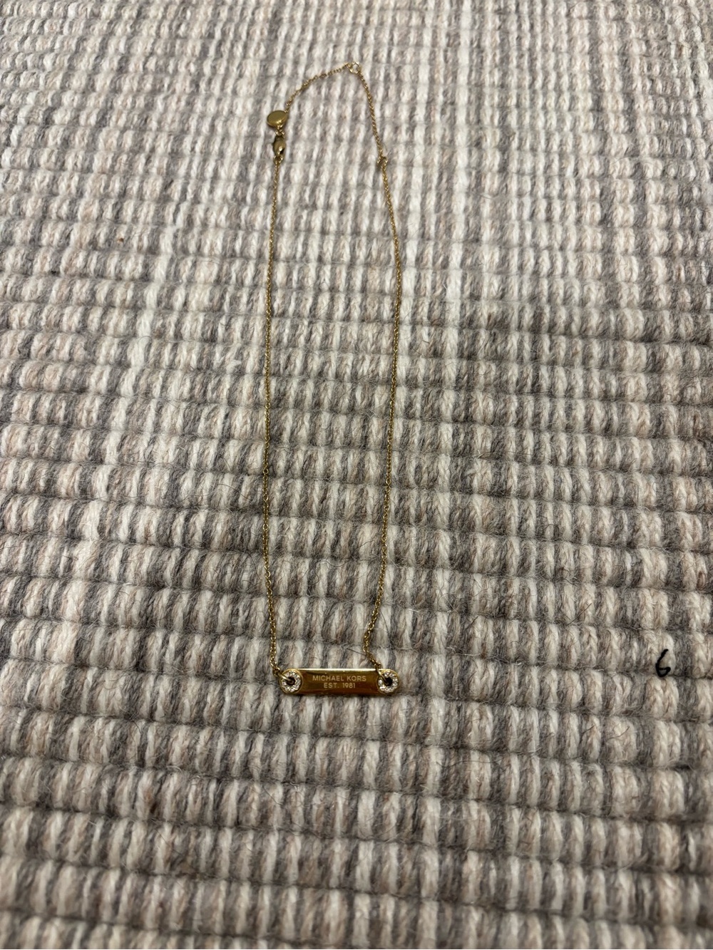 Michael Kors Gold-tone Bar Pendant Necklace